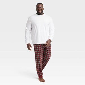 New! Men's Big & Tall 2pc Plaid Joggers and T-Shirt Pajama PJ Set, Goodfellow